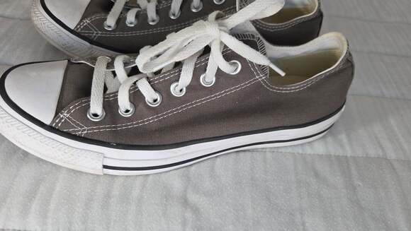 Converse Chuck Taylor All Star Low Top Charcoal Grey Canvas Sneakers Unisex Size - Picture 3 of 6